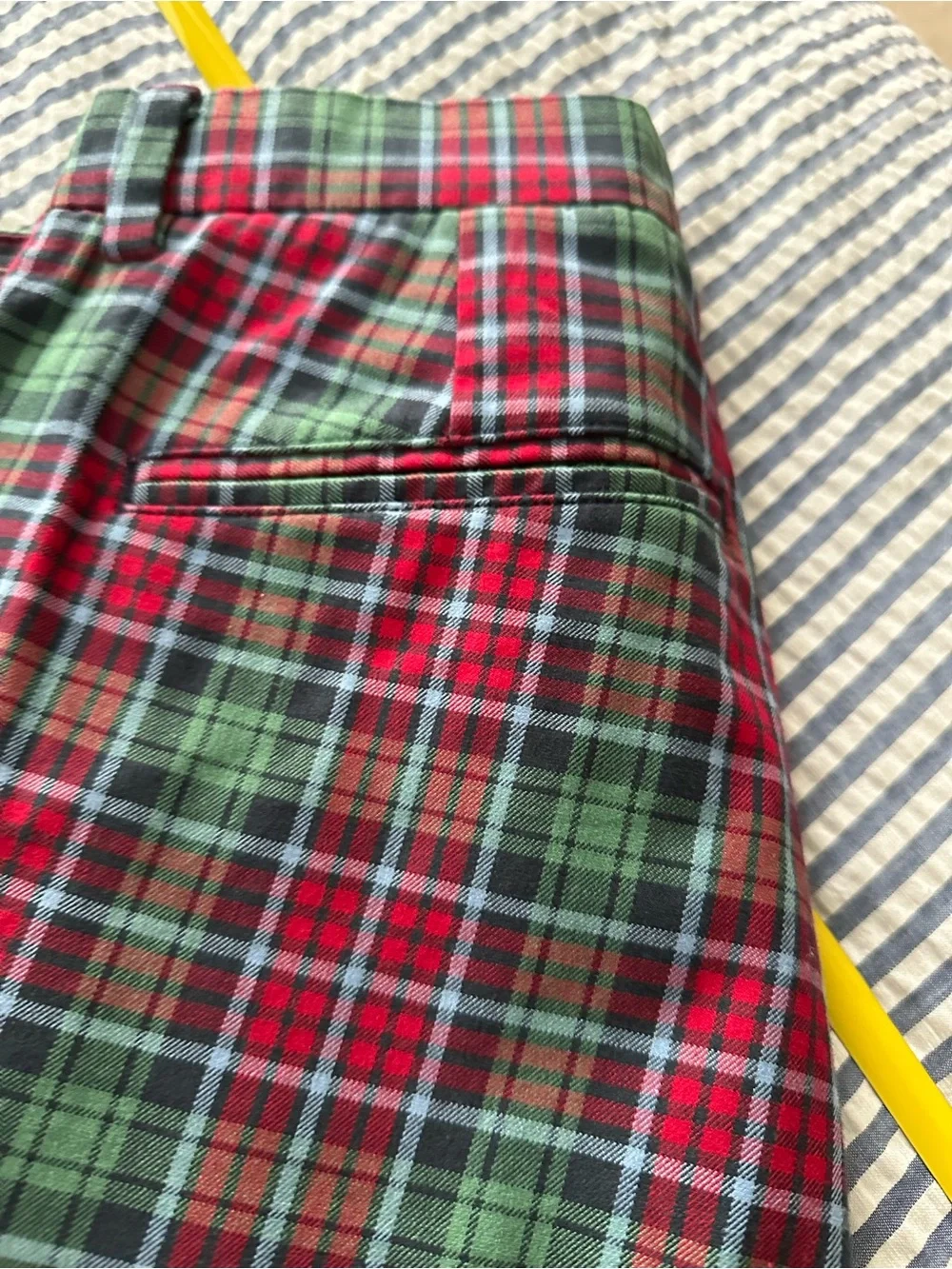Men’s Vineyard Vines Red Plaid Straight-Leg Pants